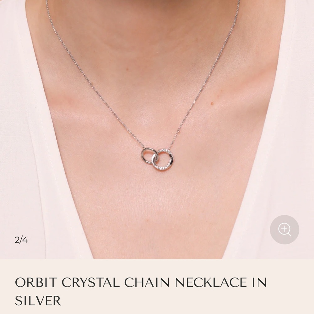 Astrid and misty Orbit Crystal Chain Necklace in Silver
